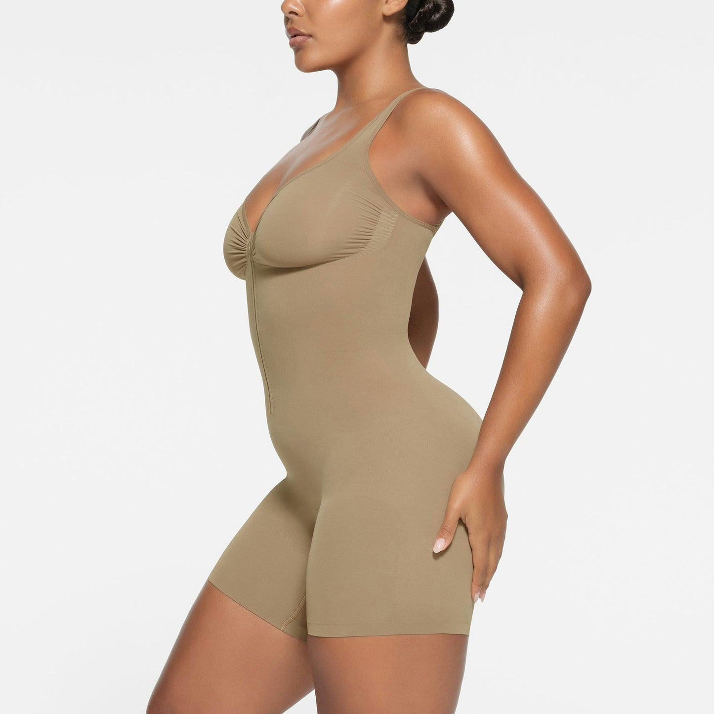 Zip Front Mid Thigh Bodysuit