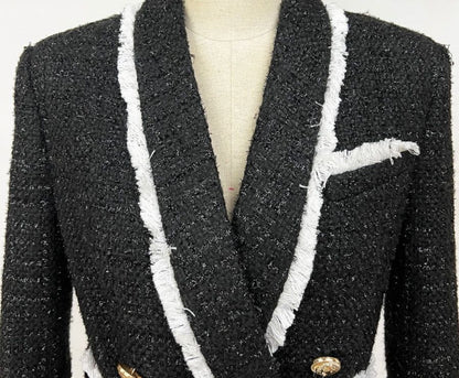 Tweed Blazer With Belt