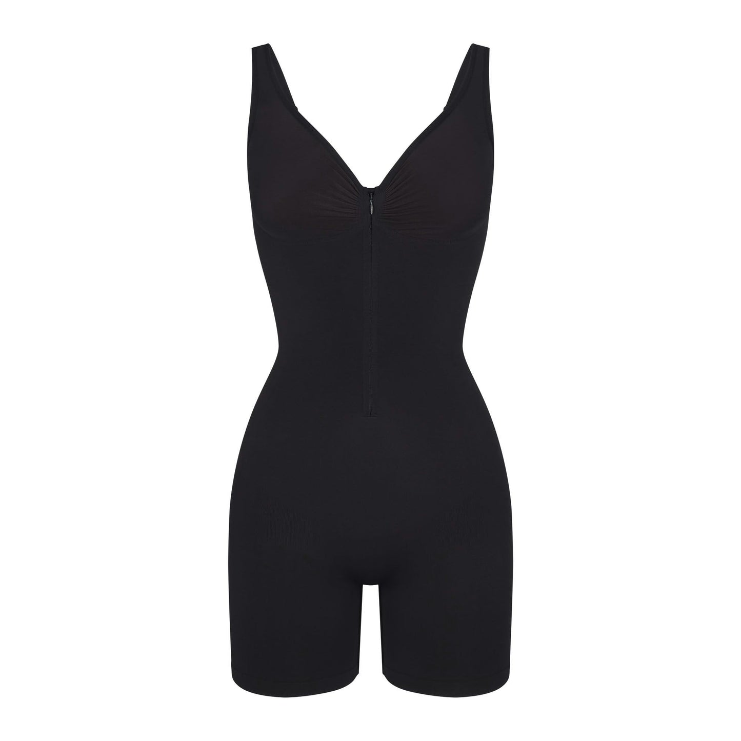 Zip Front Mid Thigh Bodysuit