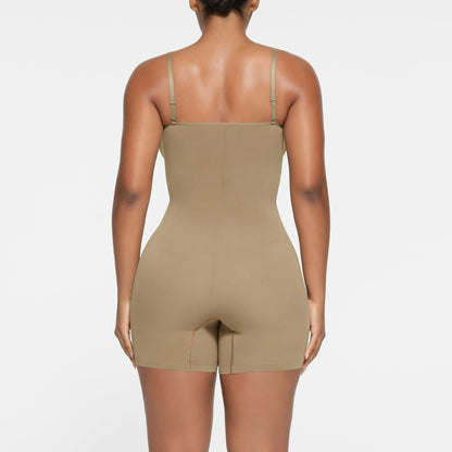 Zip Front Mid Thigh Bodysuit