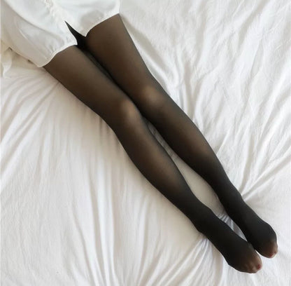 Thermal Fleece-Lined Tights with High Waist